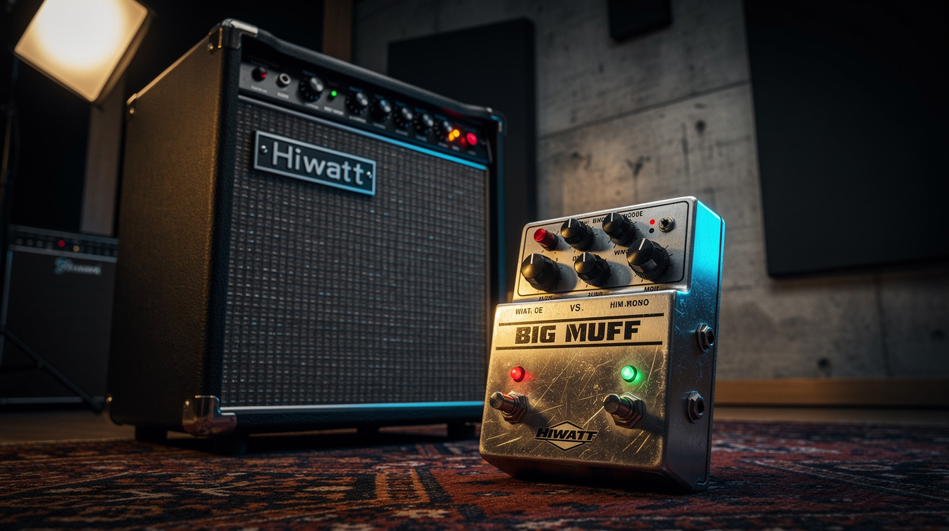 a composition illustrating "Big Muff vs. Hiwatt"