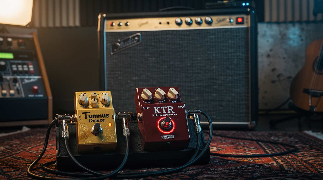 a composition illustrating "Wampler Tumnus Deluxe vs. Klon KTR"